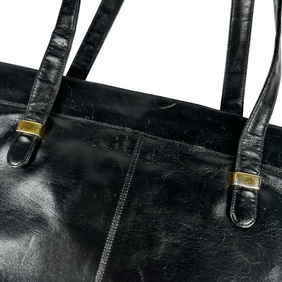Vintage Lou Taylor Black Purse Handbag Made in Italy with Gold Hardware - Picture 6 of 16
